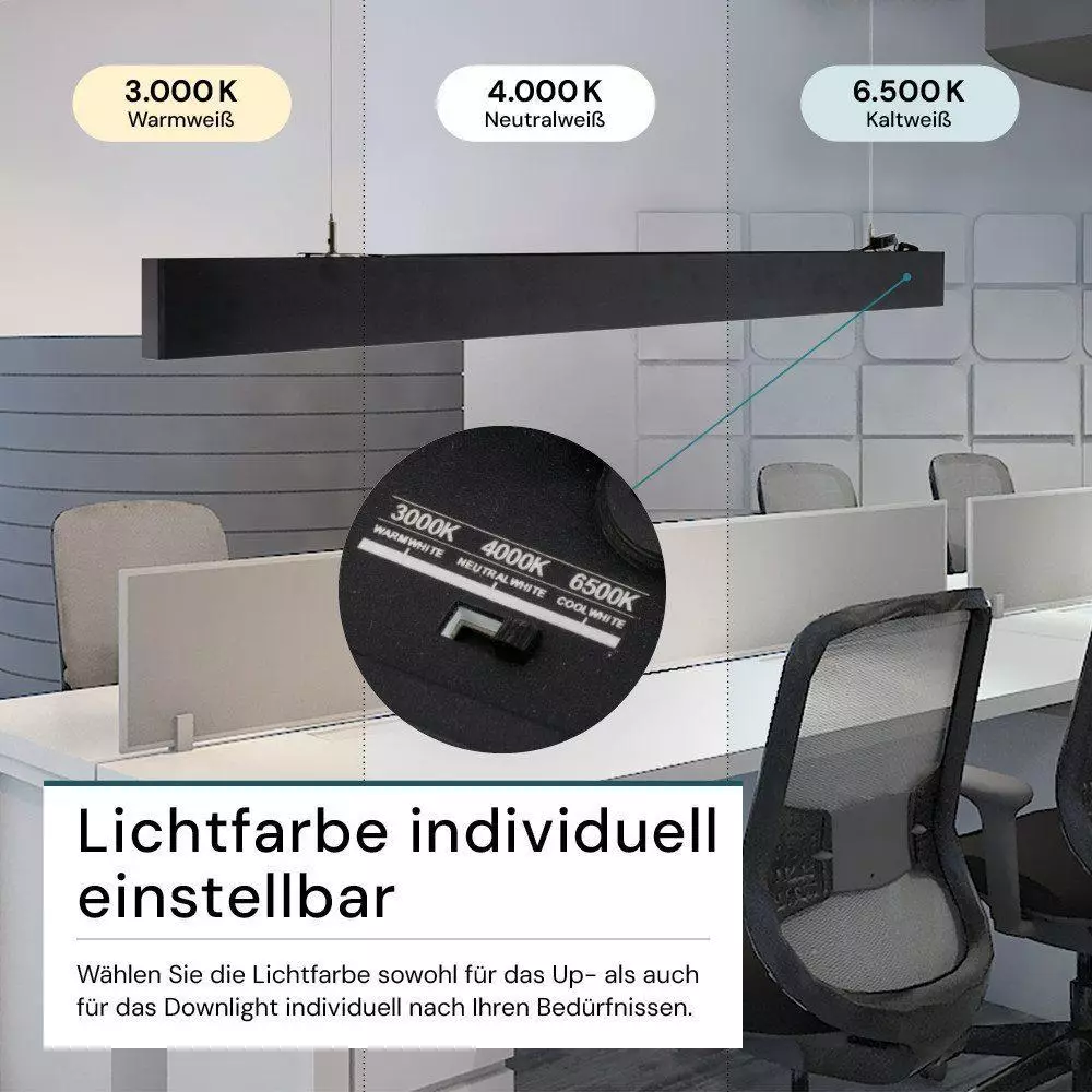 Luxula LED Büro-/Tresenleuchte Up&Down 30W 3600lm CCT schwarz (LX700300) ab 64,99€
