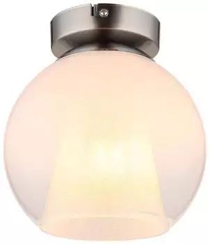 Globo Barry LED-Deckenleuchte Glaskugel opal, verchromt, H 19cm