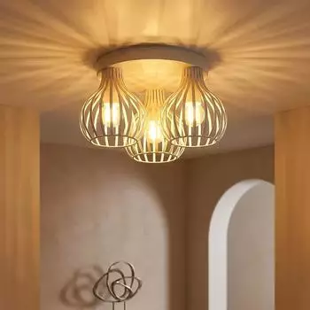 Globo LED-Deckenleuchte 3-flammig, Metall beige, &Oslash;31cm