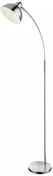 Globo Bogenlampe Stehleuchte Metall nickel-matt/chrom, warmwei&szlig;, 155cm (E27)