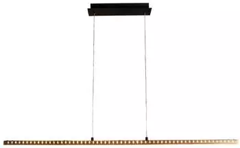 Licht-Erlebnisse SAALWEIL Pendelleuchte LED Holz/Aluminium schwarz dimmbar 120cm 3000K