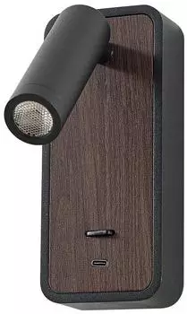 Lindby Tallis LED-Wandleuchte schwarz, USB-C, schwenkbar (10041903)