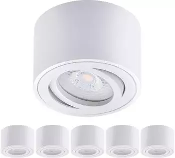 Oktaplex Lile S LED-Aufbaustrahler Aluminium, wei&szlig;, schwenkbar, warmwei&szlig; 2700K (6x17097.27K)