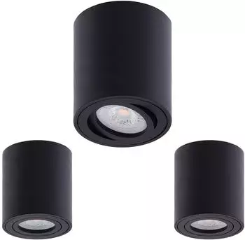 Oktaplex Lile M Aufbaustrahler 3er-Set, schwarz, dimmbar, warmwei&szlig; 3000K (3x17139.3K)