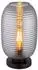 Globo LED-Tischleuchte, schwarz, Glas rauchfarben, H 34,5cm