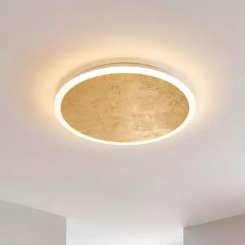 Licht-Erlebnisse TONGSTEL Deckenleuchte LED gold/schwarz, Aluminium, 3-stufig dimmbar, 2410lm, &Oslash;50cm