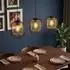 Globo LED-Pendelleuchte 3-flammig, schwarz, Metall, Käfigoptik, H 150cm