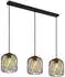Globo LED-Pendelleuchte 3-flammig, schwarz, Metall, Käfigoptik, H 150cm