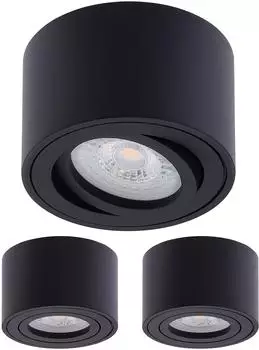 Oktaplex Lile Aufbaustrahler schwenkbar, Aluminium, schwarz, 4,8W 4000K, 3er-Set (3x17094.4K)