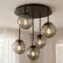 Globo LED-Deckenleuchte, Glas schwarz, 5-flammig, Ø38cm
