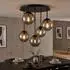Globo LED-Deckenleuchte, Glas schwarz, 5-flammig, Ø38cm