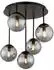 Globo LED-Deckenleuchte, Glas schwarz, 5-flammig, Ø38cm