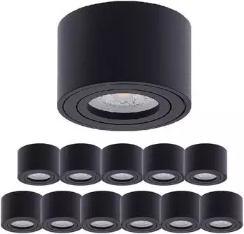 Oktaplex Lile Aufbaustrahler schwarz, aluminium, warmwei&szlig; 2700K 4,8W, 12er-Pack (12x17094.27K)