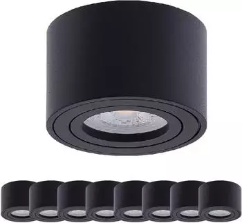 Oktaplex Lile LED-Aufbaustrahler schwenkbar, schwarz, 5W 3000K, 9er-Set (9x17096.3K)