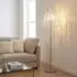 Globo KINGA LED-Stehleuchte 5-flammig, Metall, silber, Kristall, 165cm
