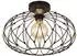 Globo GREYS LED-Deckenleuchte Gitteroptik schwarz Metall Ø40cm