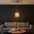 Globo DICHTI LED-Pendelleuchte, Glas/Metall, beige, H 150cm