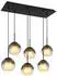 Globo BARRY LED-Pendelleuchte 6-flammig, schwarz, Glas Rauchoptik, H 120cm
