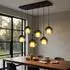 Globo BARRY LED-Pendelleuchte 6-flammig, schwarz, Glas Rauchoptik, H 120cm
