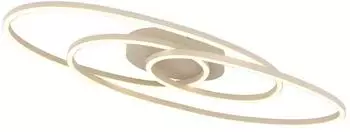 Globo Spira LED-Deckenleuchte oval, Metall wei&szlig;/sandfarben, 68cm (67177-24S)