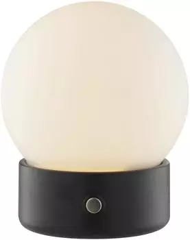 Brilliant Dori Tischleuchte LED, Glas, schwarz/wei&szlig;, 250lm 2700K, Wireless Charging