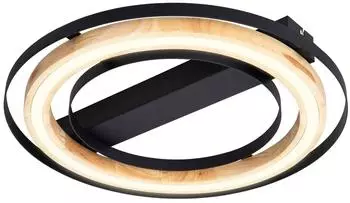 Gerster Rilas LED-Deckenleuchte, Bambus/Metall, warmwei&szlig;, dimmbar, &Oslash;46cm