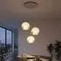 Globo LED-Pendelleuchte, höhenverstellbar, Glaskugeln, verchromt, H 120cm