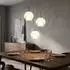 Globo LED-Pendelleuchte, höhenverstellbar, Glaskugeln, verchromt, H 120cm