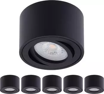 Oktaplex Lile S LED-Aufbaustrahler Aluminium schwenkbar, schwarz, warmwei&szlig; 2700K (6x17094.27K)