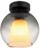 Globo Barry LED-Deckenleuchte, schwarz, Glas rauchfarben, H 19cm