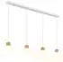 Globo SWANSON LED-Pendelleuchte, Metall/Glas/Holz, weiß, höhenverstellbar