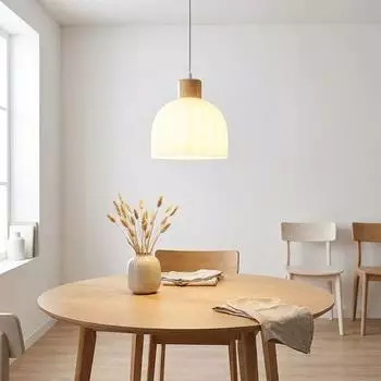 Globo Pendelleuchte h&ouml;henverstellbar, wei&szlig;, Metall/Holz, E27 (LED)