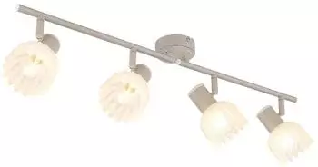 Globo LED-Deckenleuchte 4-flammig, beige, Glas, verstellbare Spots, 70cm