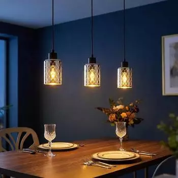 Globo ALONSO LED-Pendelleuchte, h&ouml;henverstellbar, Glas, schwarz, H 120cm