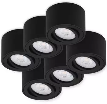 Oktaplex Lile Aufbaustrahler Aluminium schwenkbar, schwarz, warmwei&szlig; 3000K (Lile)