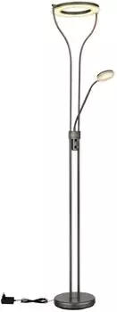 Globo EBRO LED-Deckenfluter dimmbar, braun, Metall, 194cm