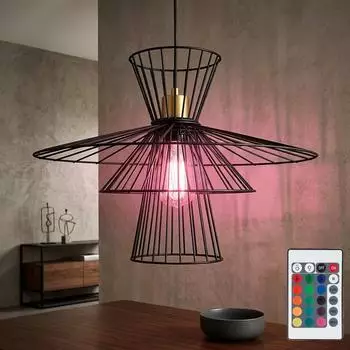 Globo Pendelleuchte Käfig RGB LED dimmbar, schwarz ()