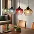 Globo LED-Hängeleuchte, Metall/Glas, schwarz, bunte Gläser, 4-flammig