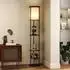 HomCom Stehlampe mit 3 runden Regalen, Stoffschirm, 3 Lichtfarben, schwarz (B31-588V90BK)