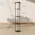 HomCom Stehlampe mit 3 runden Regalen, Stoffschirm, 3 Lichtfarben, schwarz (B31-588V90BK)