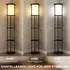 HomCom Stehlampe mit 3 runden Regalen, Stoffschirm, 3 Lichtfarben, schwarz (B31-588V90BK)