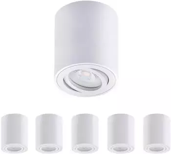 Oktaplex Lile M LED-Aufbaustrahler Aluminium, schwenkbar, warmwei&szlig; 3000K, wei&szlig;