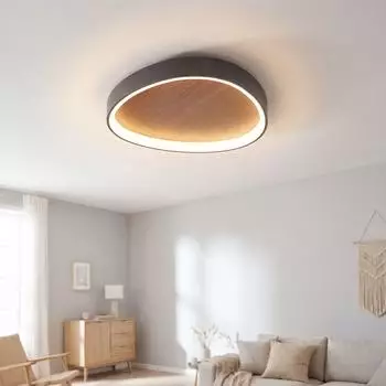 Licht-Erlebnisse REISTEIN LED-Deckenleuchte dimmbar Holz/Aluminium 3000/4000/6500K 7500lm (LE115980)