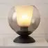 Globo BARRY LED-Tischleuchte, Glas, schwarz, Rauchoptik, H 19cm
