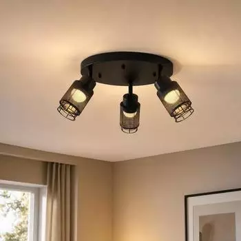 V-TAC LED-Deckenleuchte 3x6W schwarz, Spots verstellbar, 46cm
