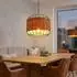 Globo LED-Hängeleuchte Holzoptik braun, Metall, H 120cm