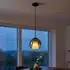 Globo LED-Pendelleuchte, Glas rauchfarben, schwarz, H 120cm