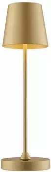 Brilliant Elora LED-Tischleuchte dimmbar, Wireless Charging, warmwei&szlig;, gold matt