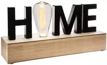 Atmosphera Home wooden LED lamp 34 cm black