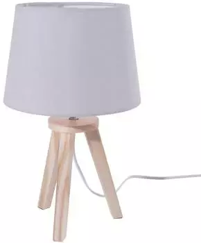 Atmosphera Wooden tripod lamp 30.5 cm grey